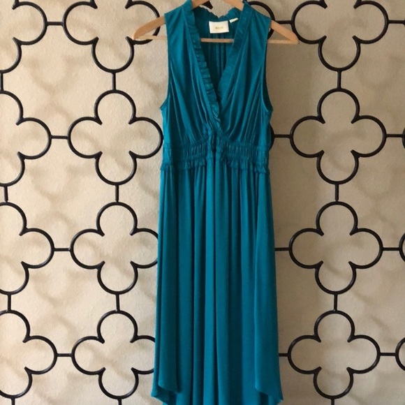 Maeve Dresses & Skirts - Maeve Sleeveless Teal High-Low V-Neck Dress